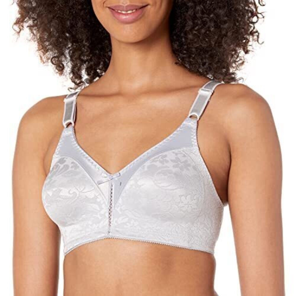 NWT Bali Women's Double Support Spa Closure Wire-Free Bra, Grey, 40D